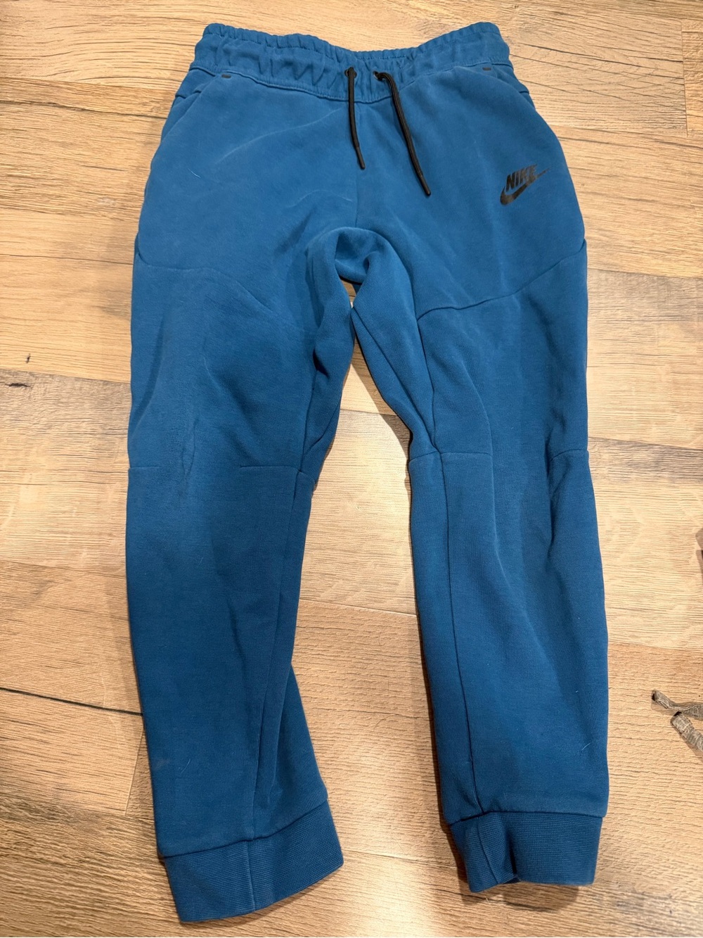 Nike Tech Teal Blue Fleece Joggers with Black Logo